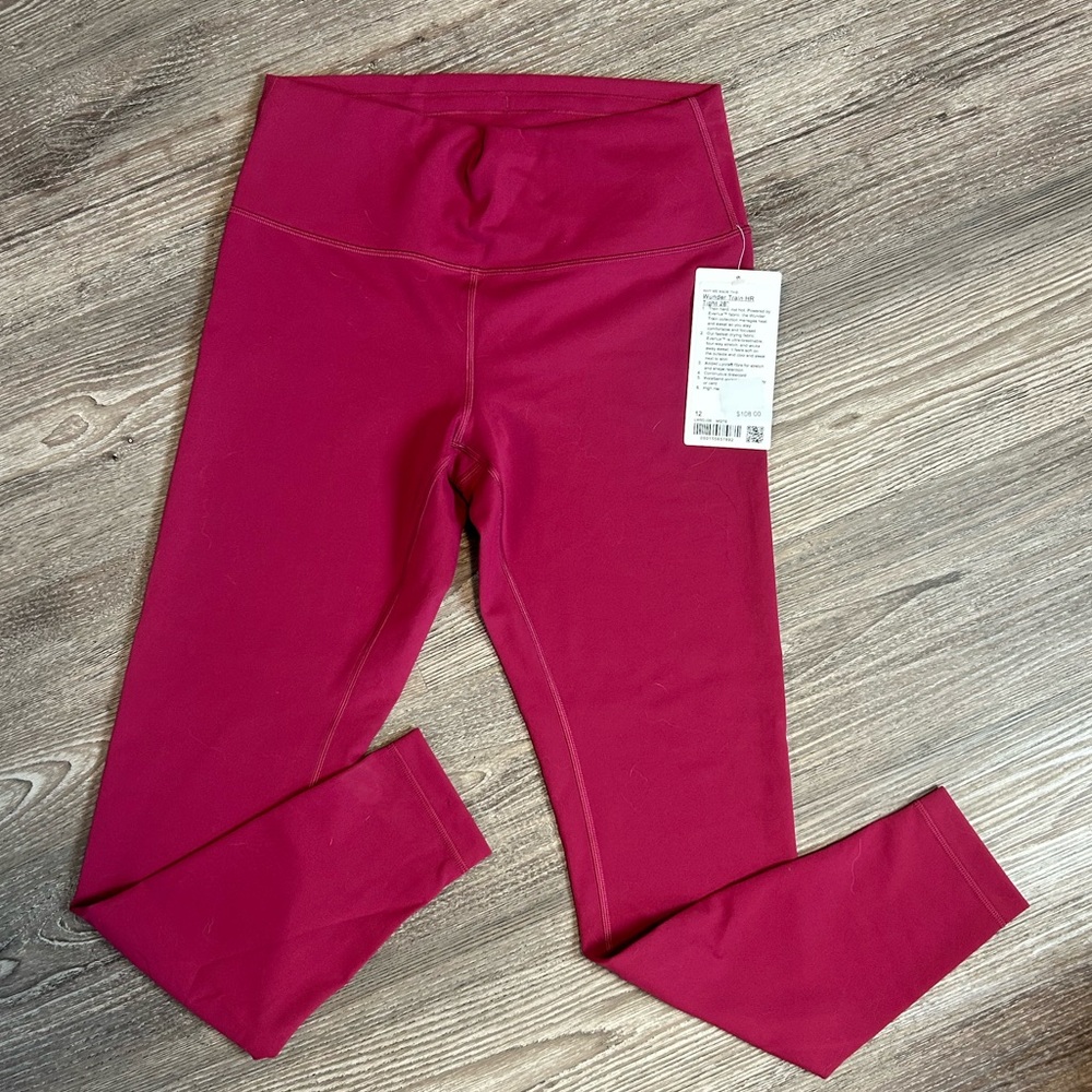 NWT Lululemon Wunder Train HR Tight 28” Pink Size 12 Everlux Leggings